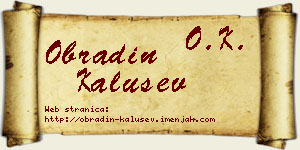 Obradin Kalušev vizit kartica
